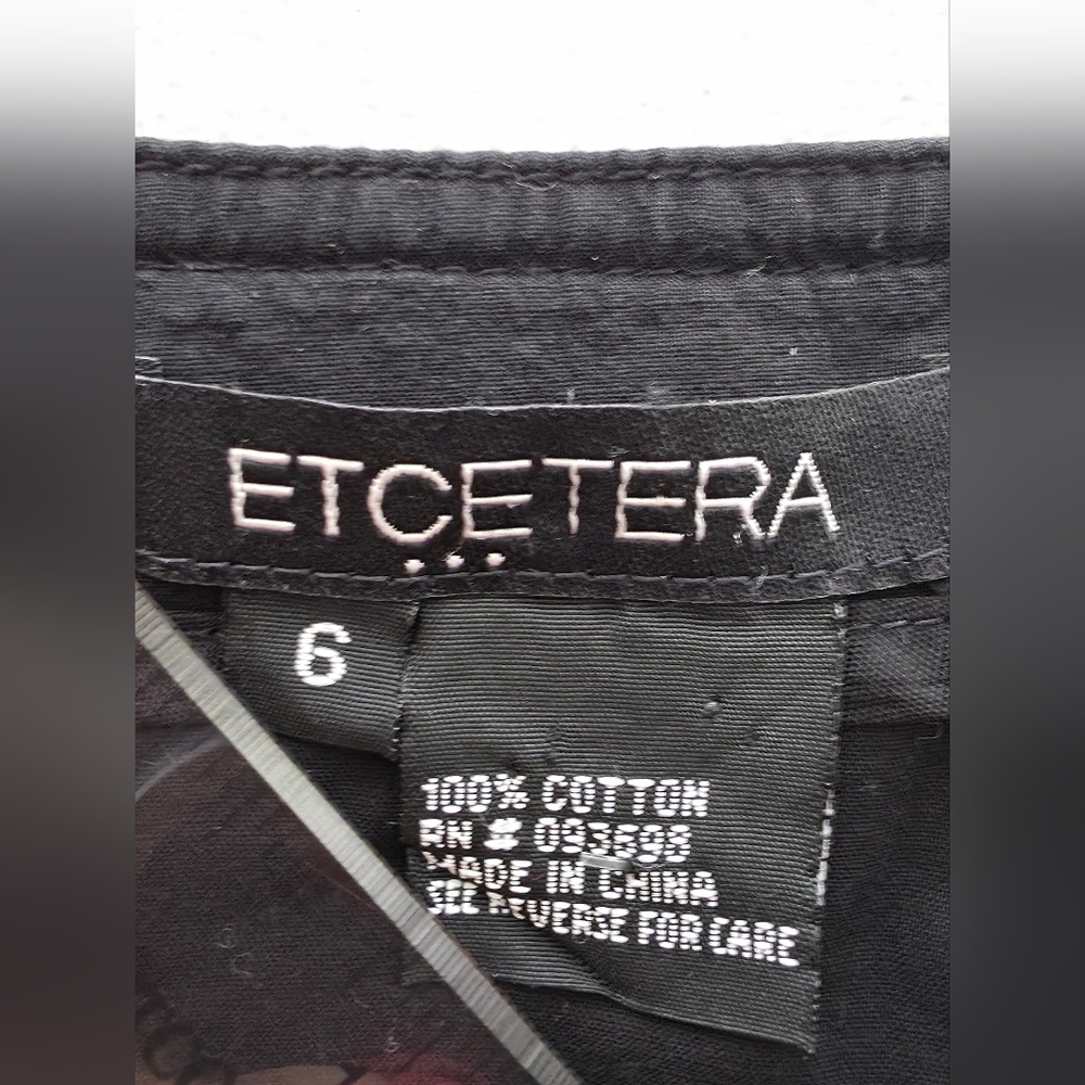 Etcetera Floral Embroidered Tiered Pencil Skirt Black Pink Boho-Chic Cottagecore - Picture 10 of 11